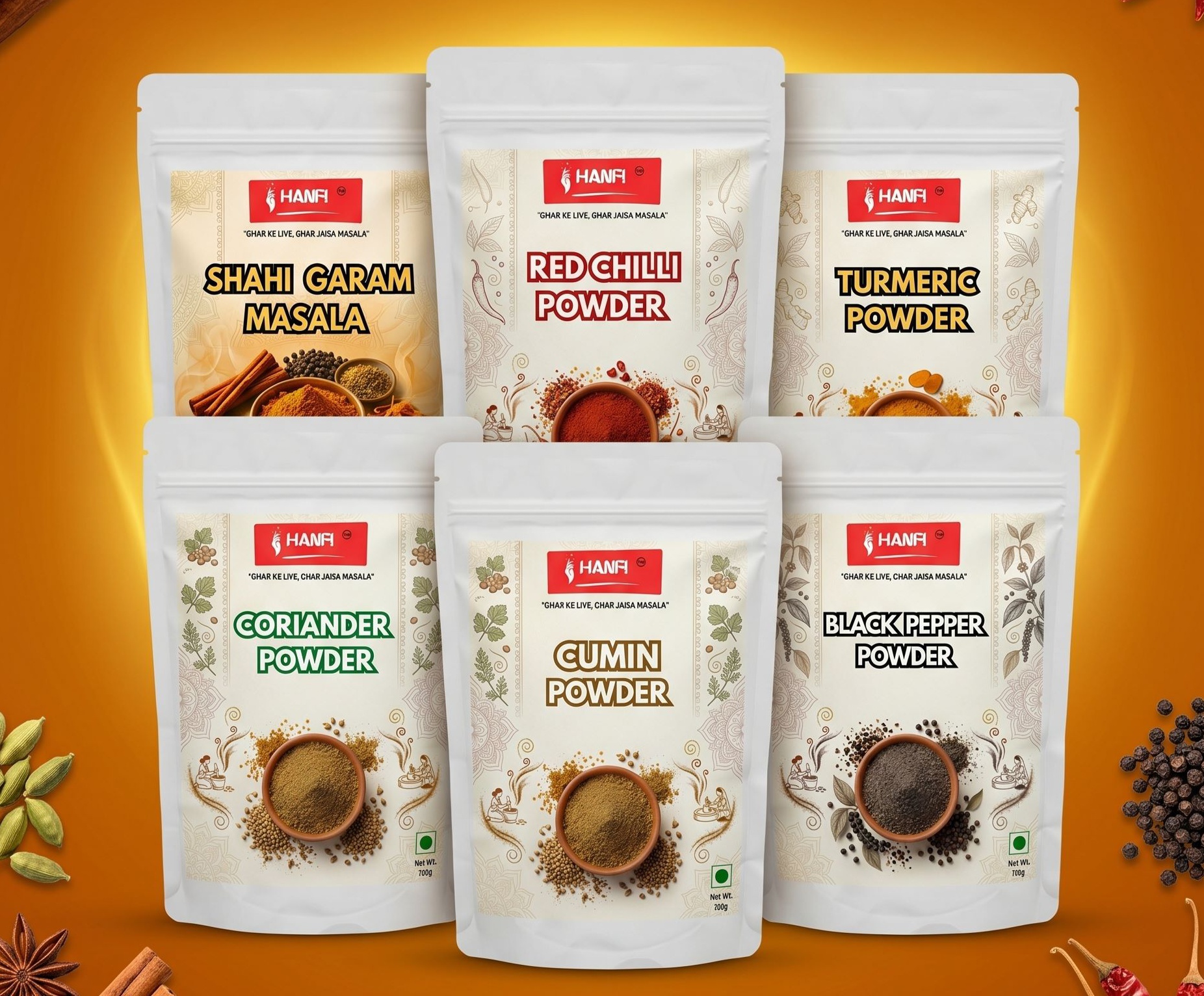 Indian Masala Combo 6 in 1 Spice Pack
