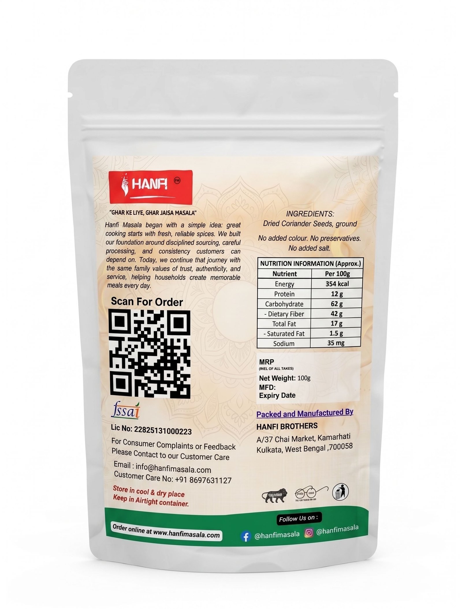 Premium Natural Coriander Powder pack image 2